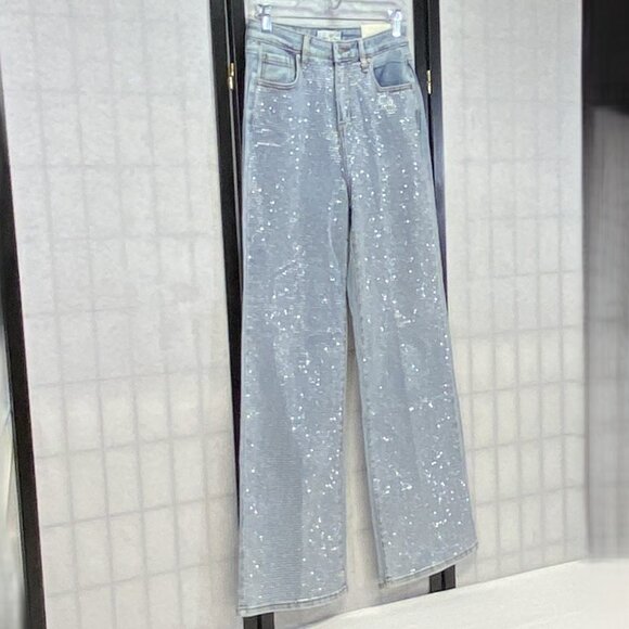 Austin Landing Jewel High Rise Wide Leg Light Wash Denim Jeans Vintage Style NEW - Picture 3 of 12